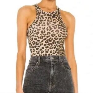 all saints leopard bodysuit size 2